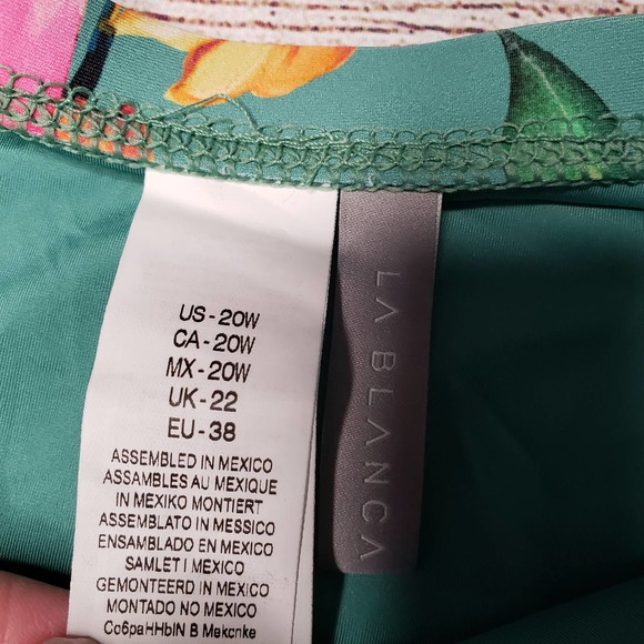 LA BLANCA green tropical bikini bottom only 20W - Picture 5 of 6